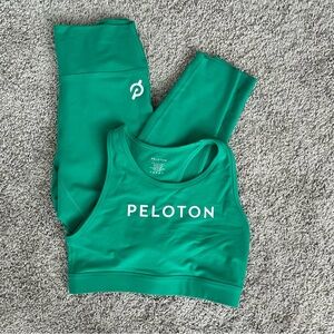 Peloton Apparel - BUNDLE - cadent leggings and bra, size L, green
